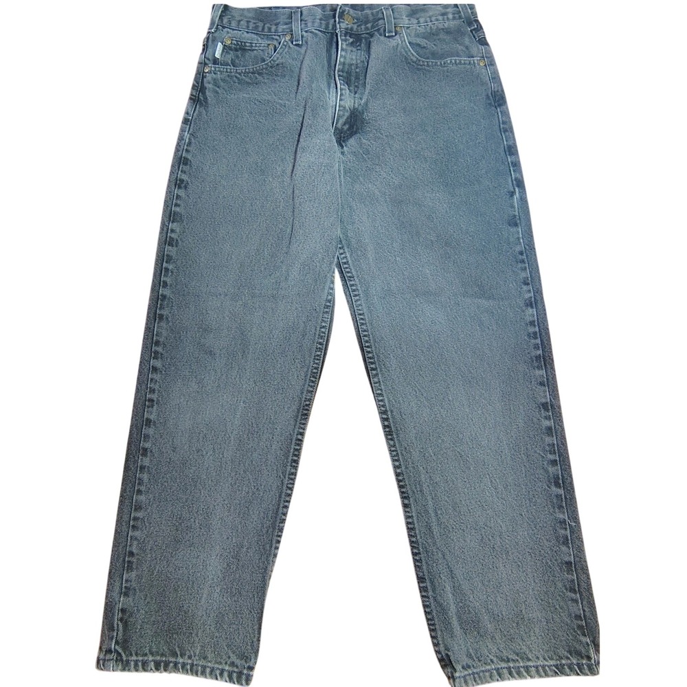 Carhartt Mens Black Denim Work Pants Relaxed Fit Waist 36 Inseam 30